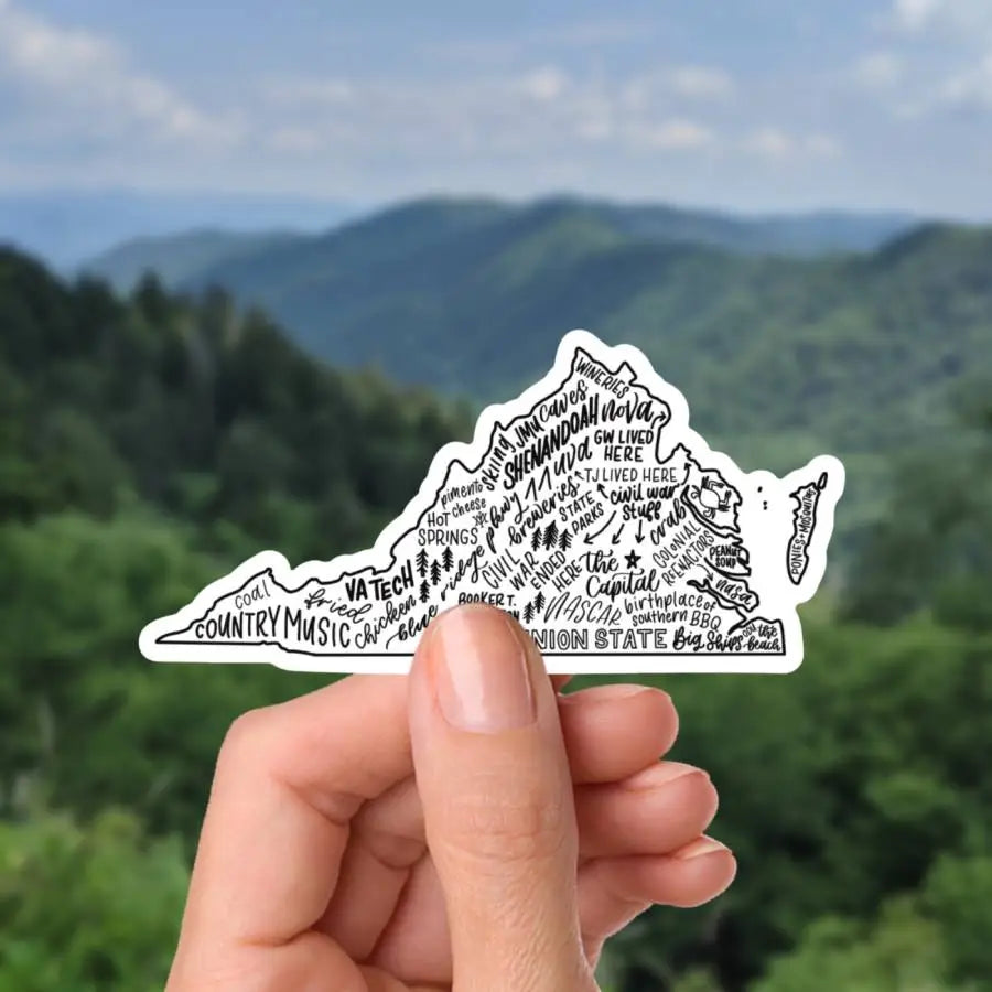 Virginia State Map Sticker