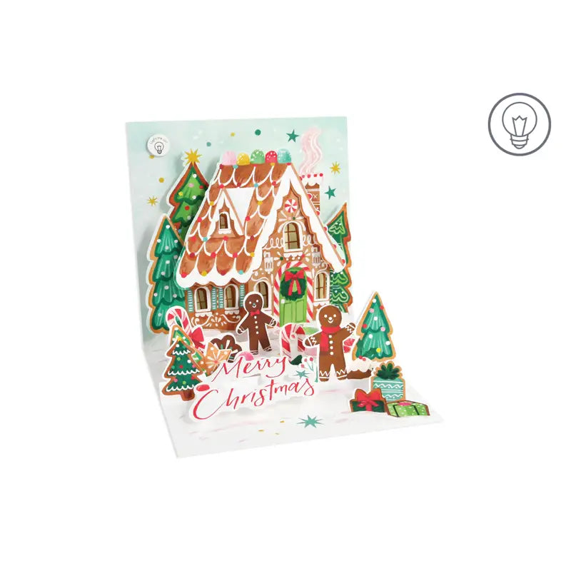 Gingerbread House Treasures Light-up Pop-up Card