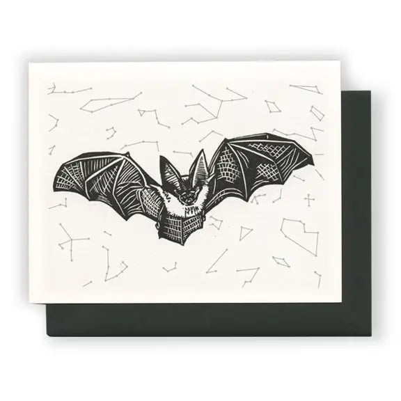 Bat Letterpress Card