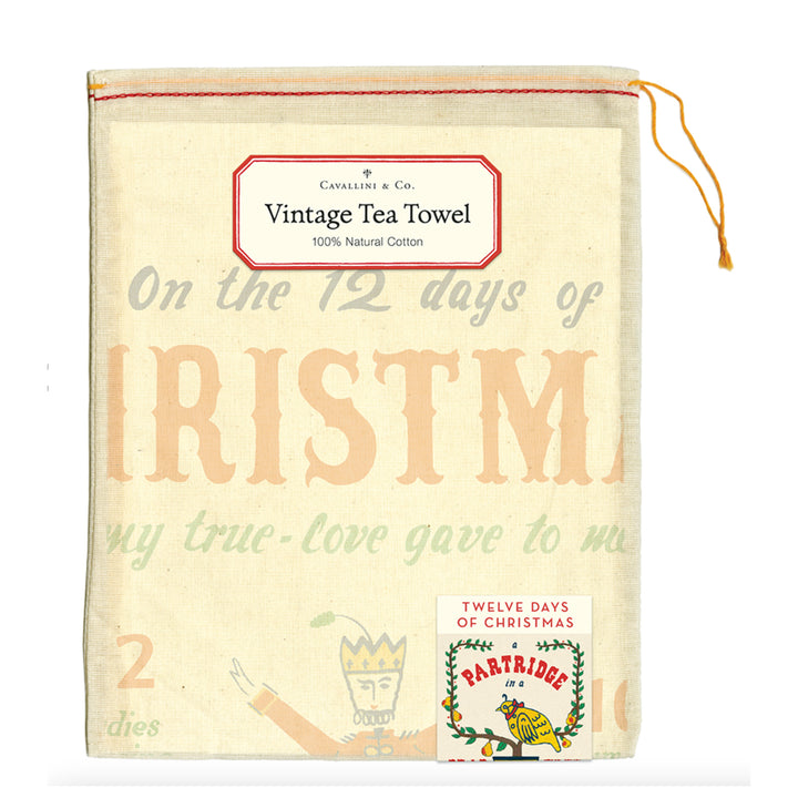 Twelve Days of Christmas Tea Towel