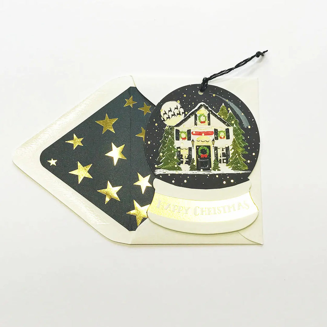 Happy Christmas Snowglobe Ornament Card
