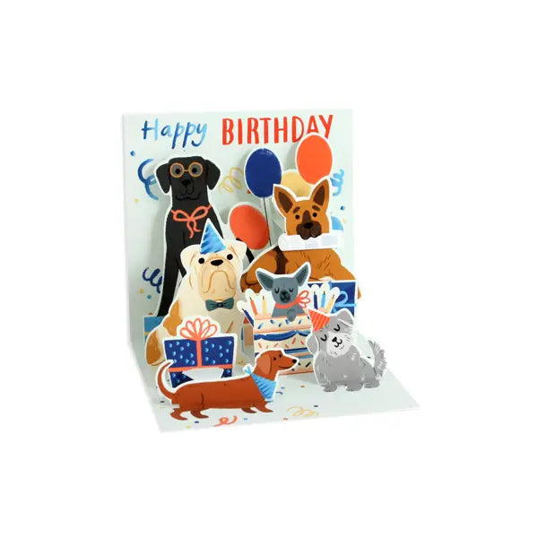 Woof Party Birthday Trinkets Pop-Up Card