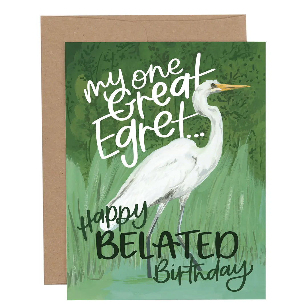 One Great Egret Birthday Card