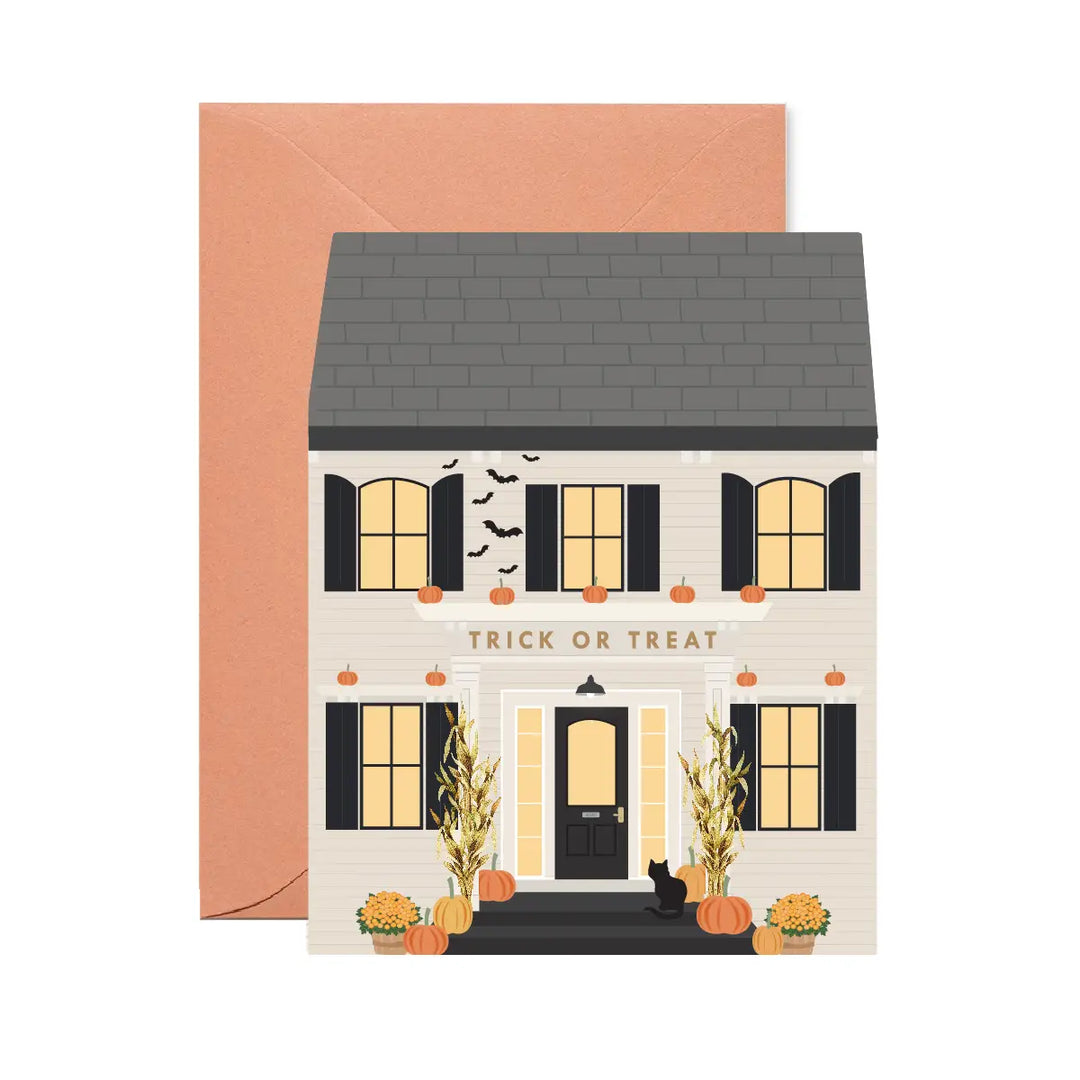 Halloween House Die-Cut Card