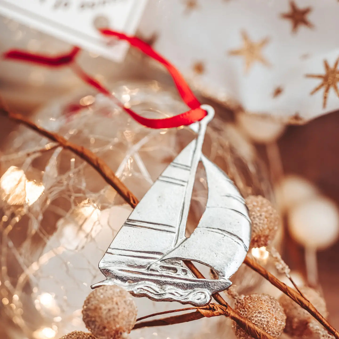 Sailboat Pewter Ornament