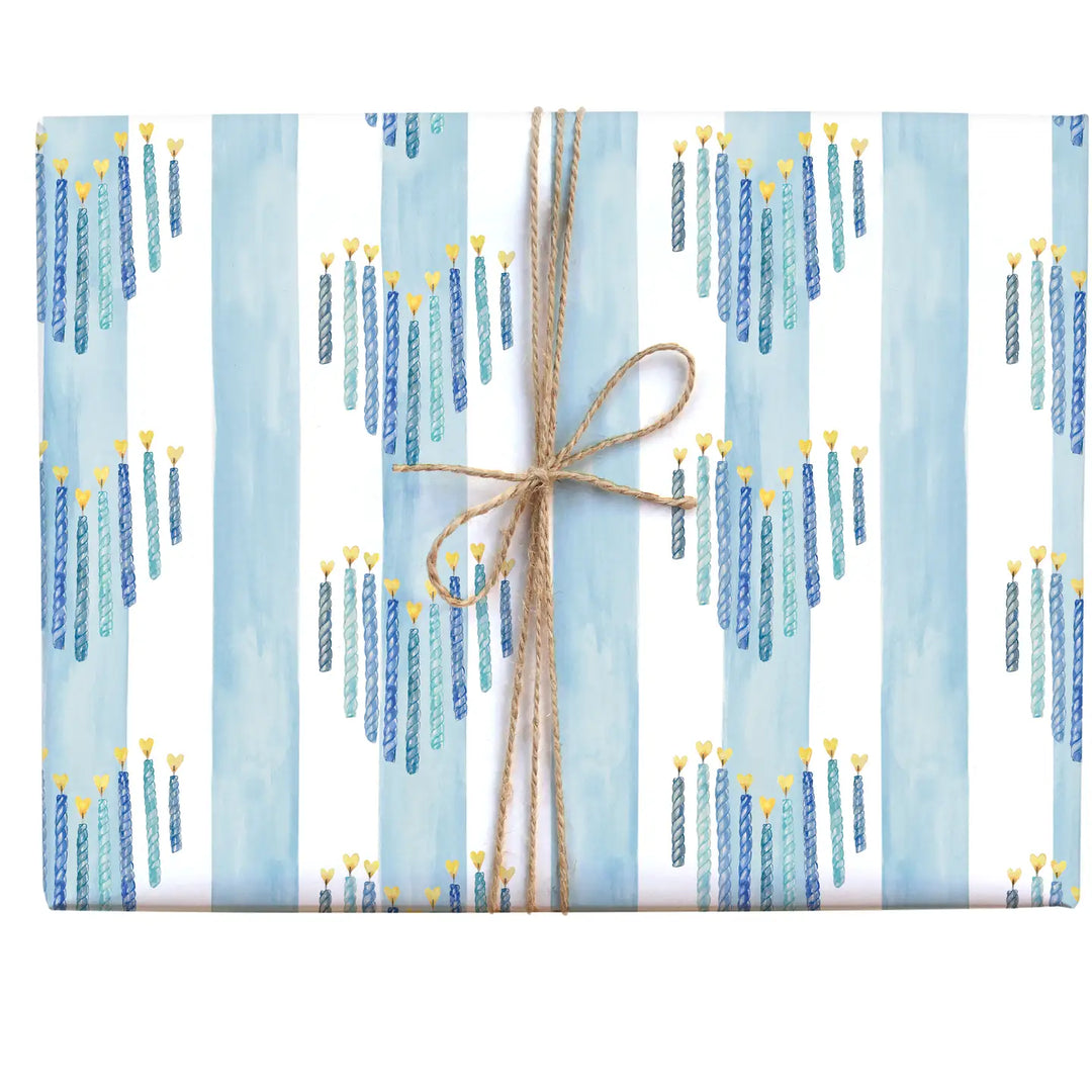 Heart Menorah Gift Wrap (Roll)