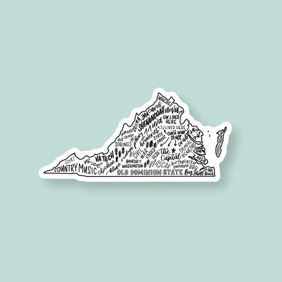 Virginia State Map Sticker