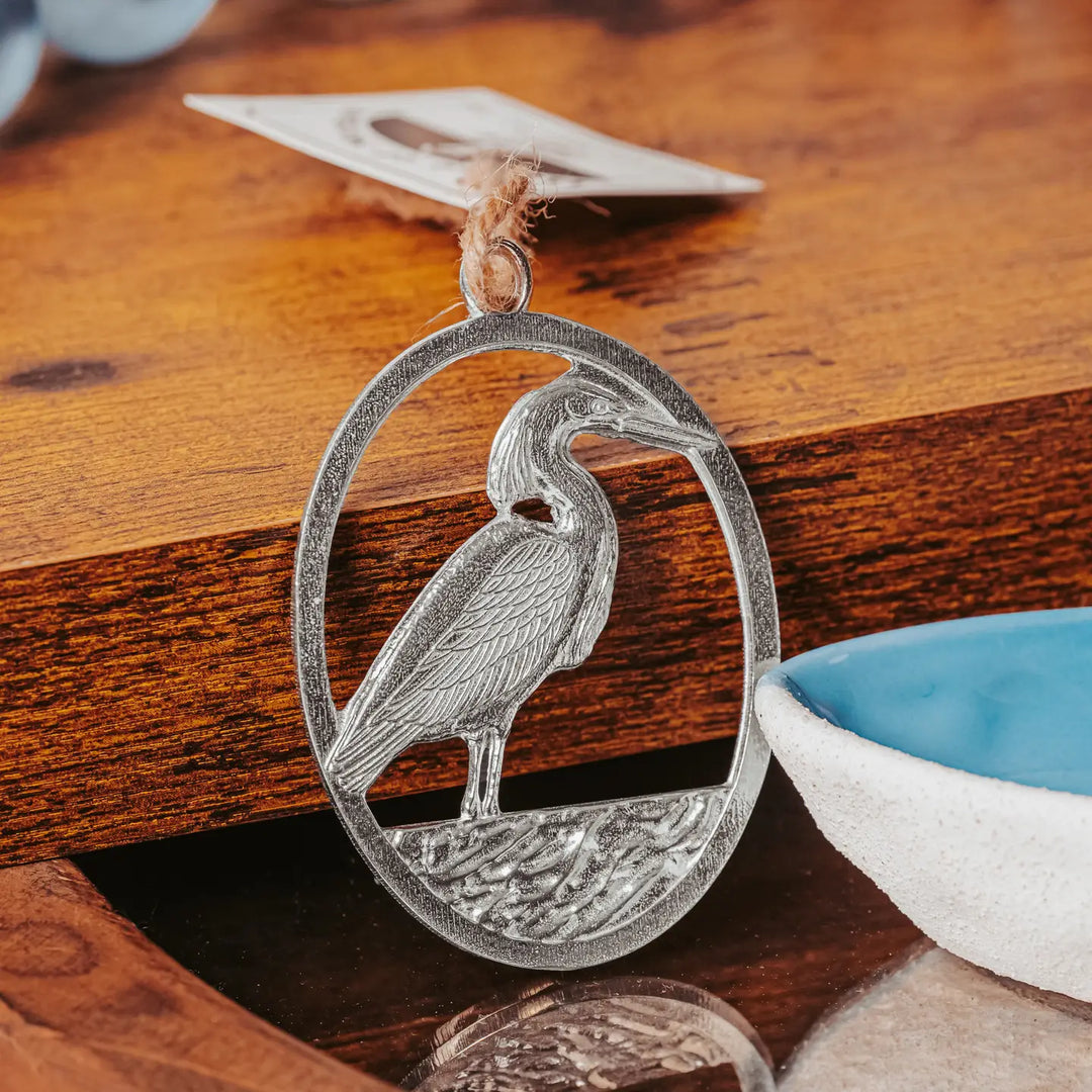 Egret Pewter Ornament