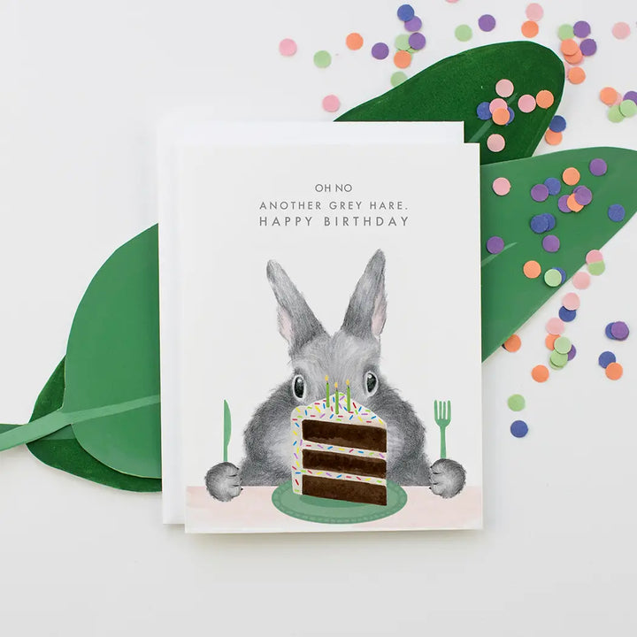 Another Grey Hare Birthday Card