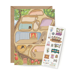 Sticker Scene Card - Mouse House