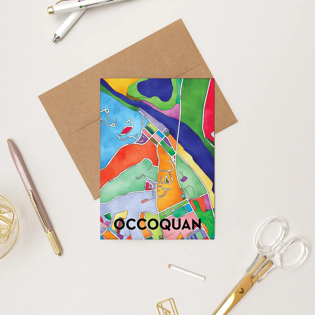 Occoquan Map Art Greeting Card (Set of 6)