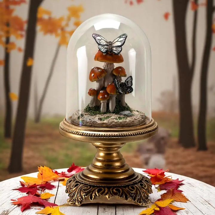 Butterfly On Toadstool Mushroom Cloche