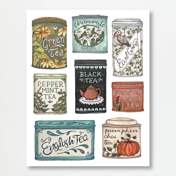 Tea Tins Art Print