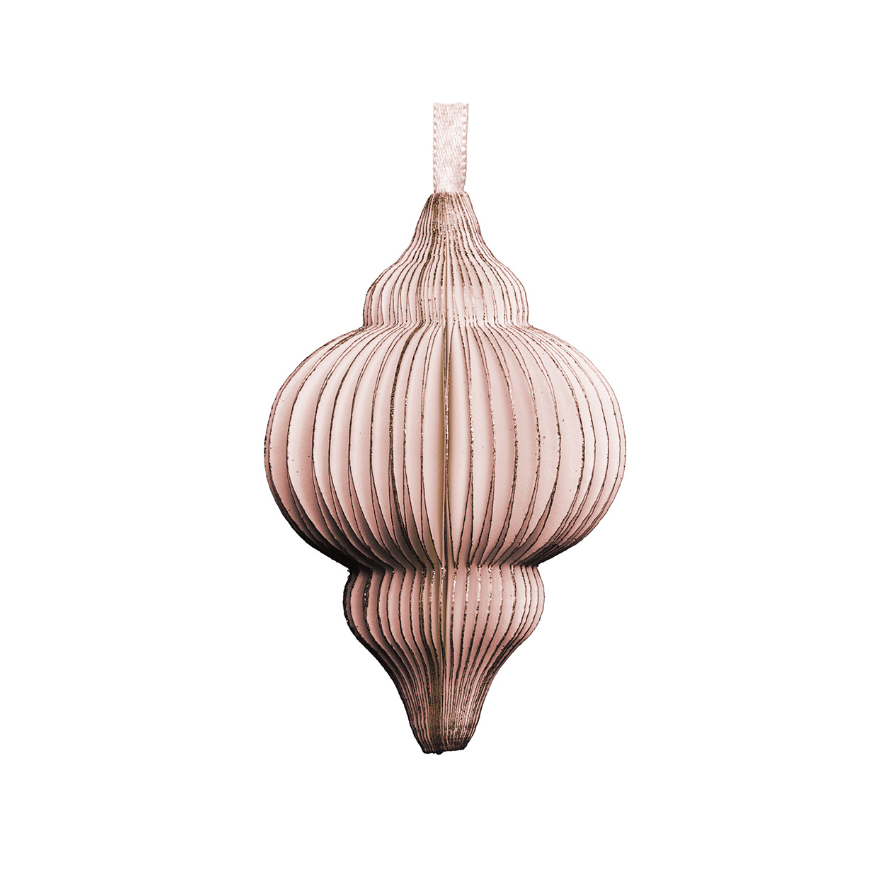 Moroccan-Shaped Rose and Gold Paper Ornament