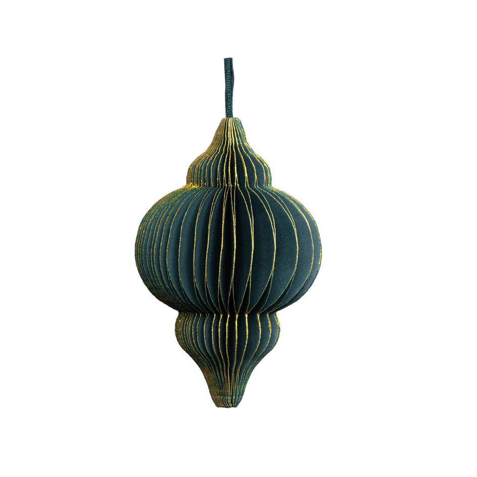 Moroccan-Shaped Turquoise and Gold Paper Ornament