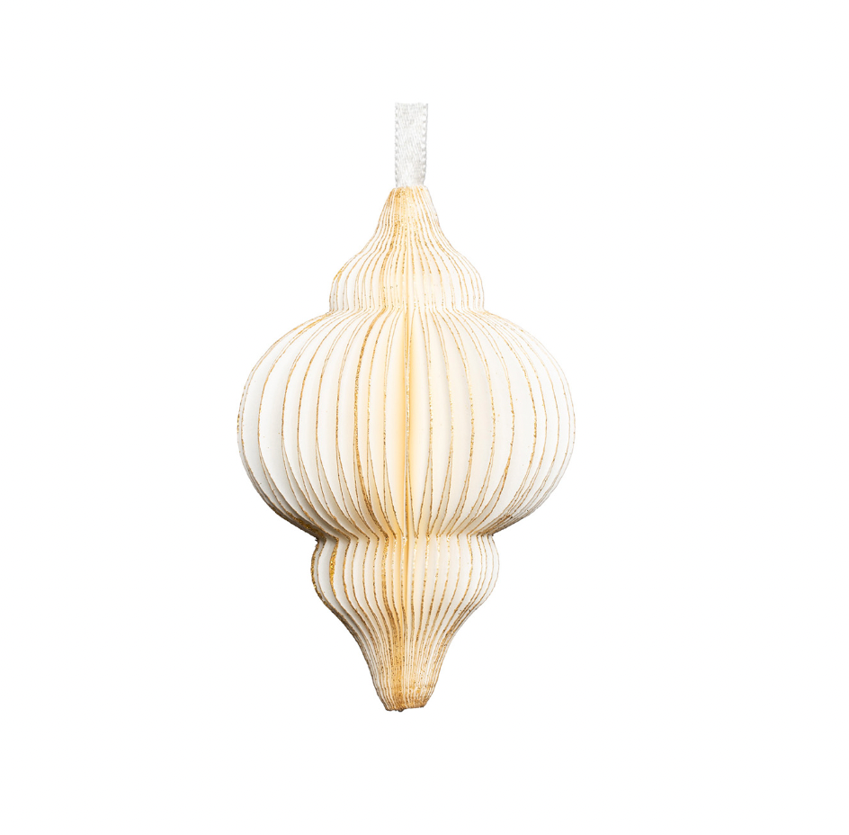 Moroccan-Shaped White and Gold Paper Ornament