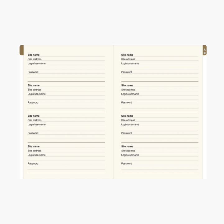 Gilded Floral Internet & Password Logbook (Large Format) - Large