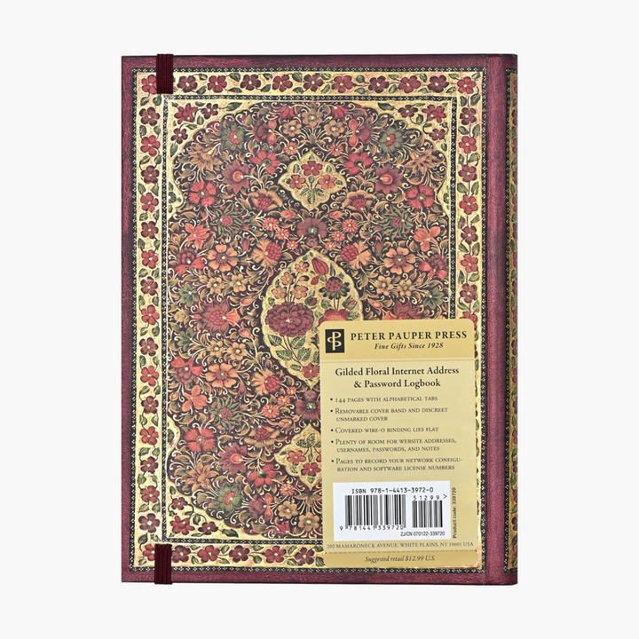 Gilded Floral Internet & Password Logbook (Large Format) - Large