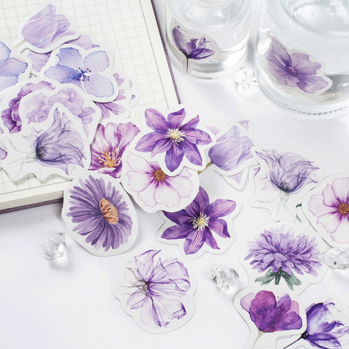 Purple Flowers Stickers (Pack of 45)