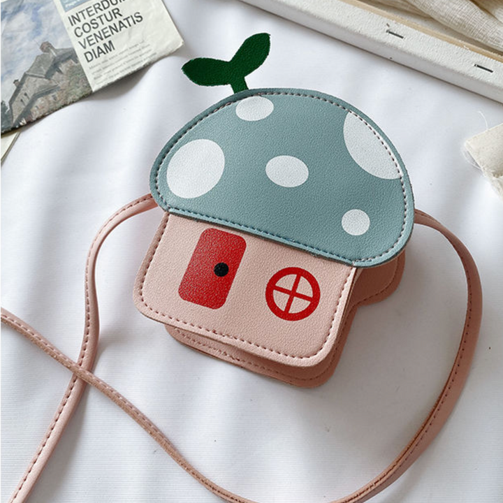Mushroom House Crossbody Embroidered Mini Purse