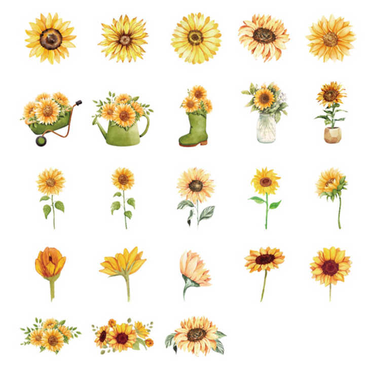 Sunflower Stickers (Pack of 45)