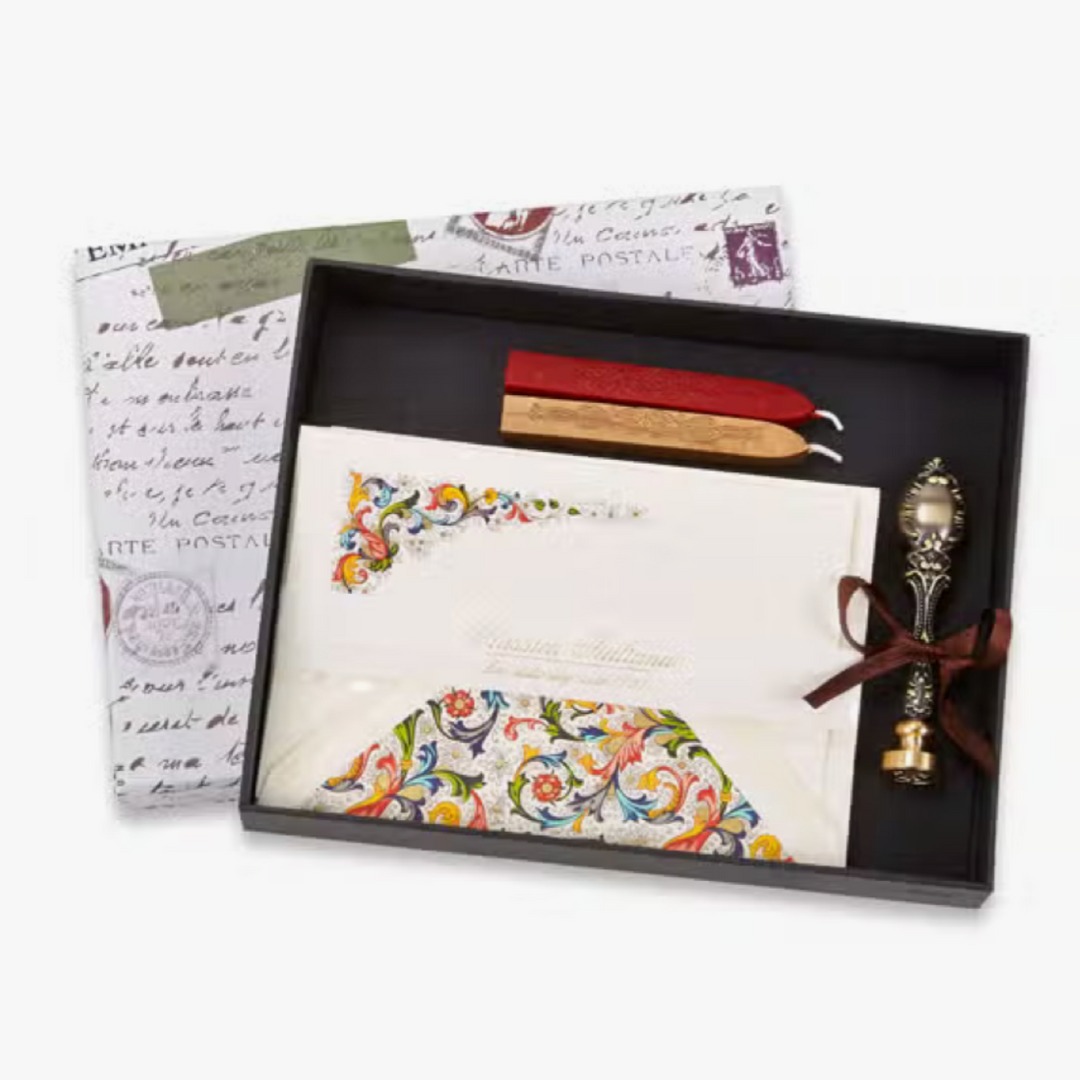 Florentine Note Card Writing Set - Fleur De Lis