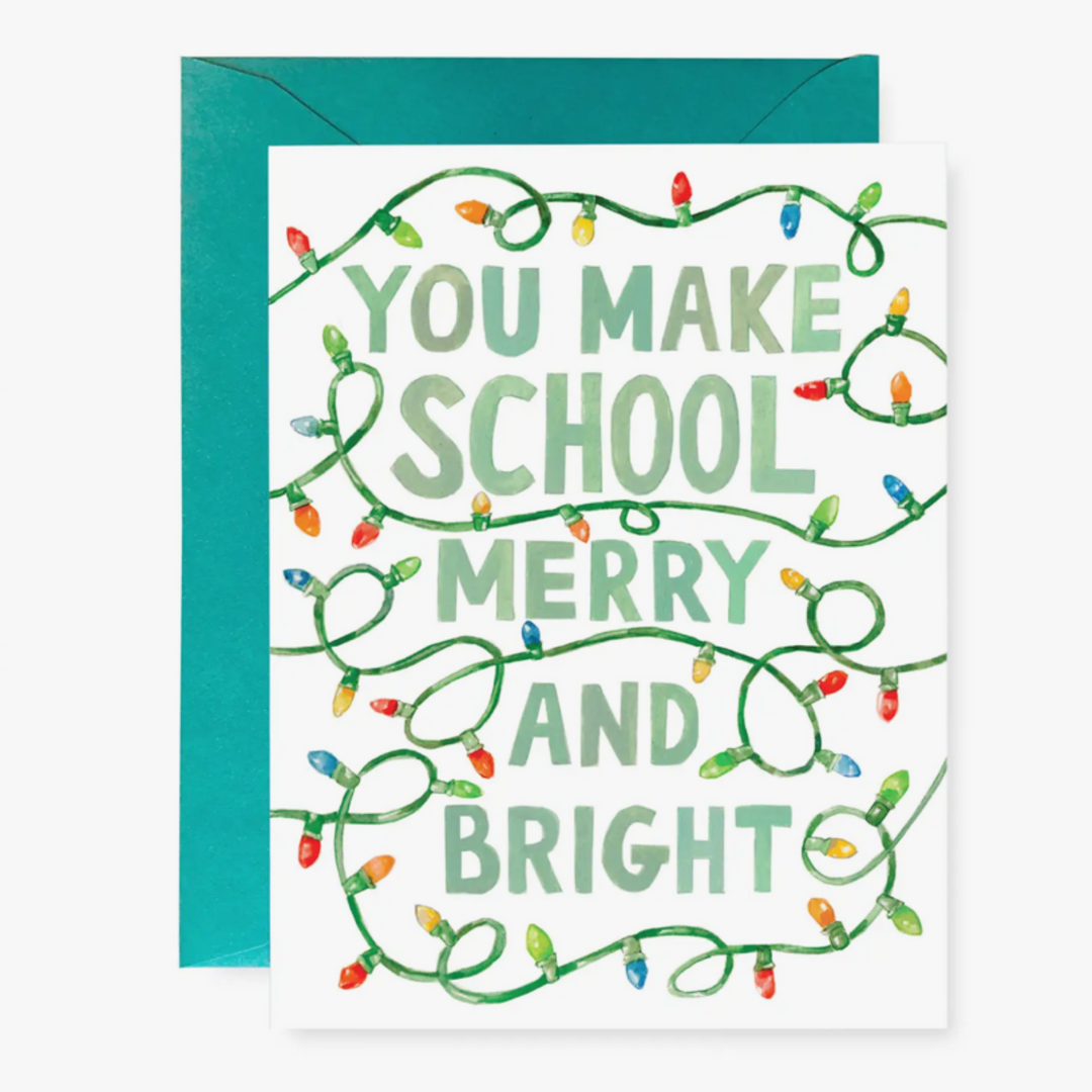 Merry & Bright Teacher Holiday Greeting Card