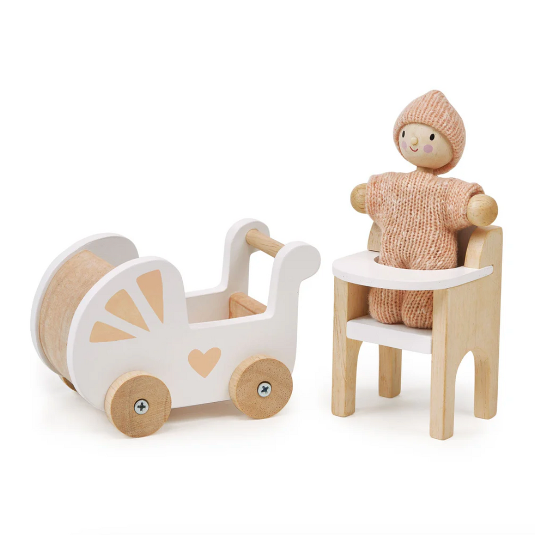 Wooden Nursery Dollhouse Furniture