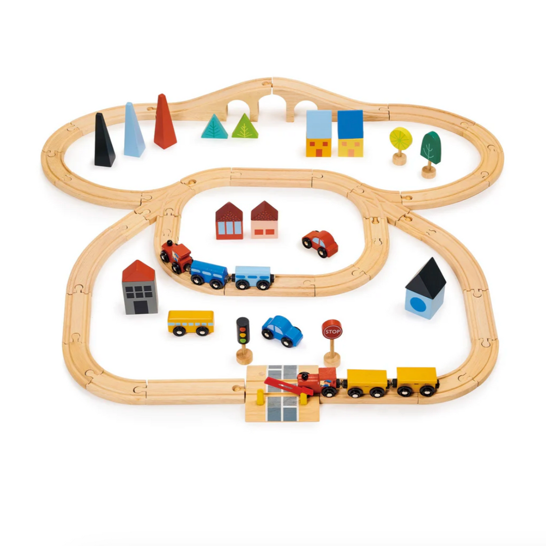 Wooden Town Train Set