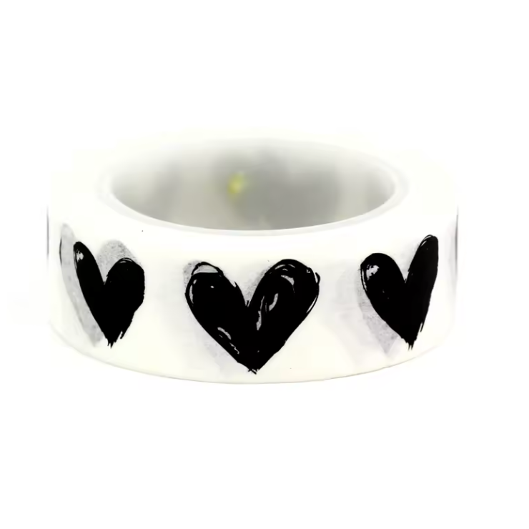 Black and White Heart Washi Tape