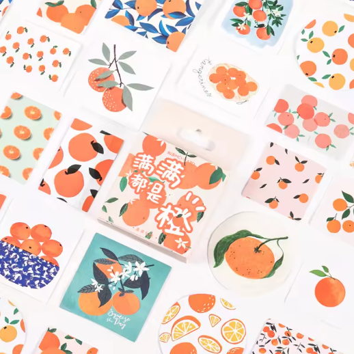 Orange Fruit Stickers (Pack of 45)