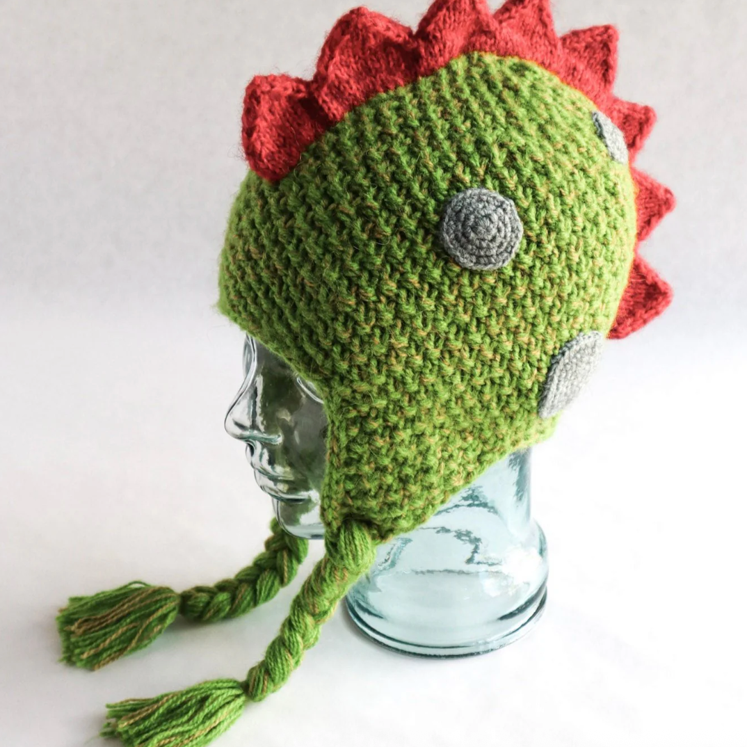 Kids Knitted Animal Hat - Dino