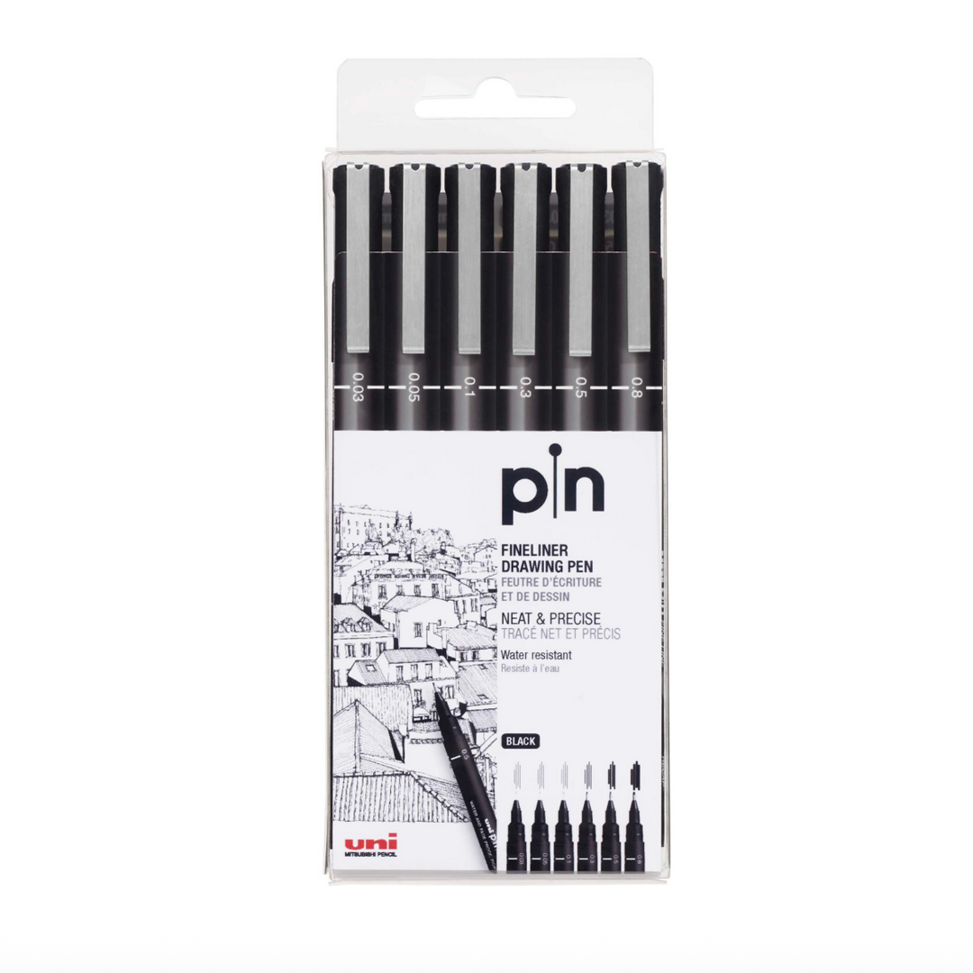 Uni-Ball Fine Line Drawing Pen (Set of 6)