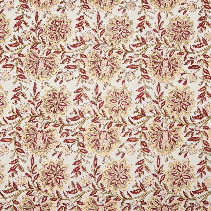 Hand Block Printed Gift Wrap Sheets - Dahlia Glitz Scarlet (Roll)