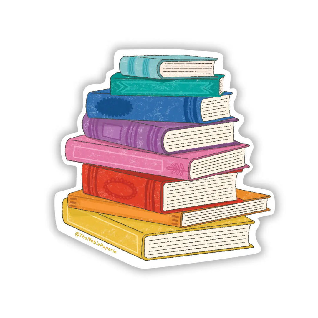 Rainbow Book Stack Sticker