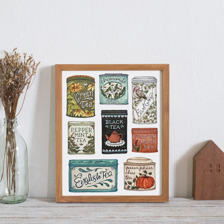 Tea Tins Art Print