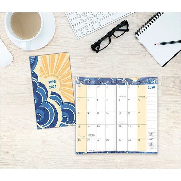 Sun and Sea 2026 Two-Year-Plus Pocket Planner (Aug 2025 - Dec 2027)