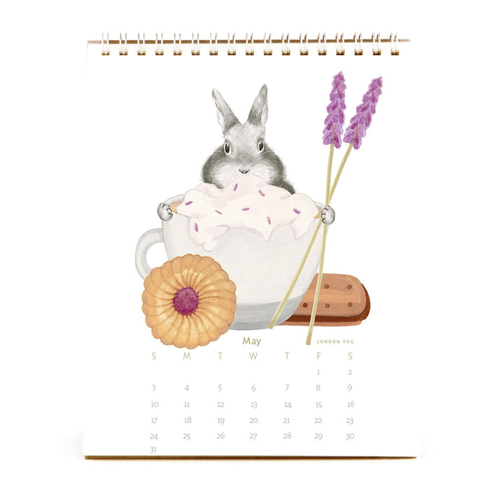 Hare at the Cafe Bunny Calendar 2026