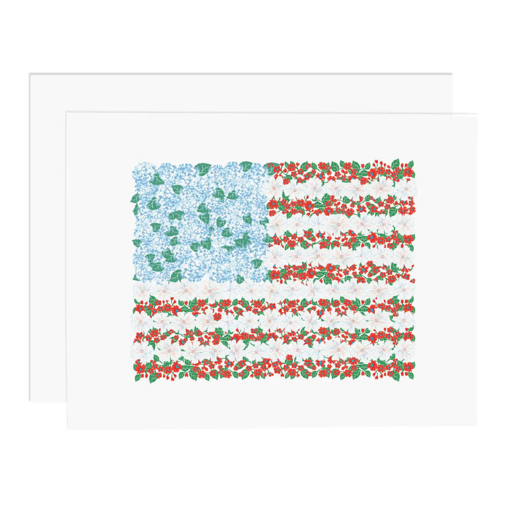 USA Floral Flag Card
