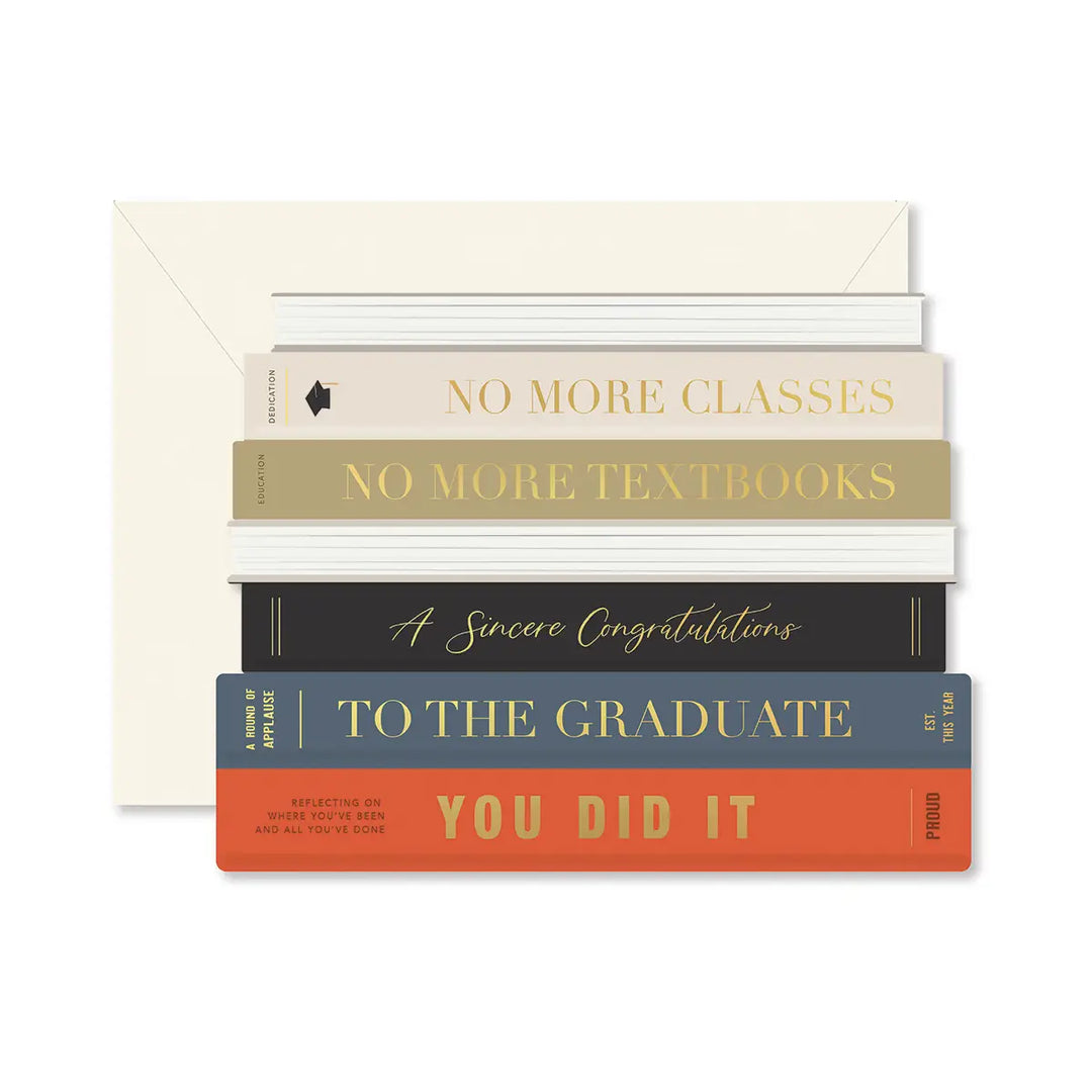 Graduation Books Die-Cut Card
