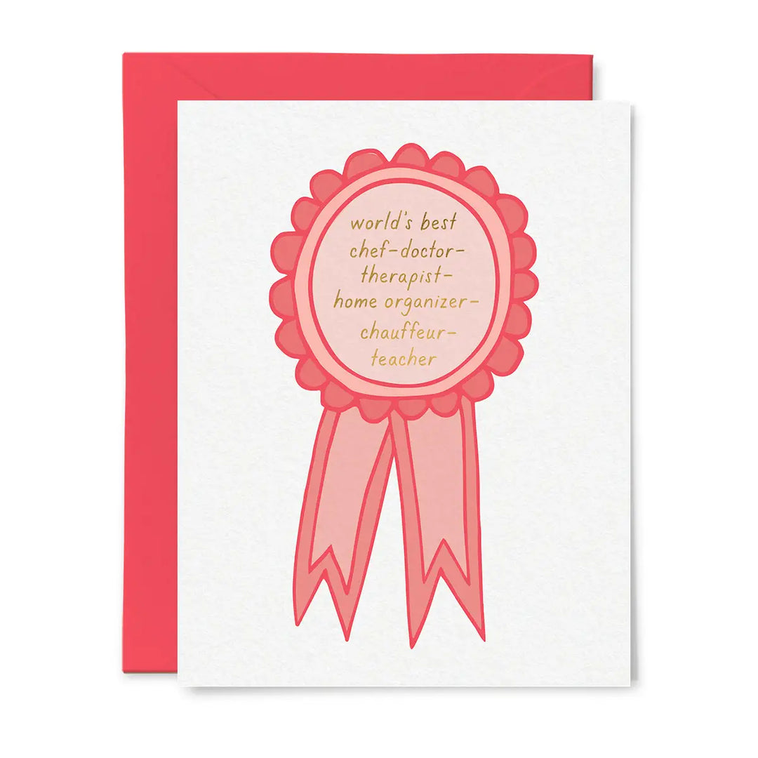 World's Best Mom Ribbon Card