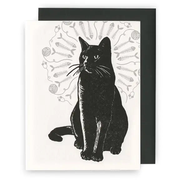 Black Cat Letterpress Card