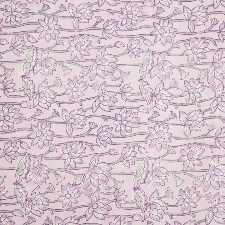 Hand Block Printed Gift Wrap Sheets - Lotus Lavender (Roll)