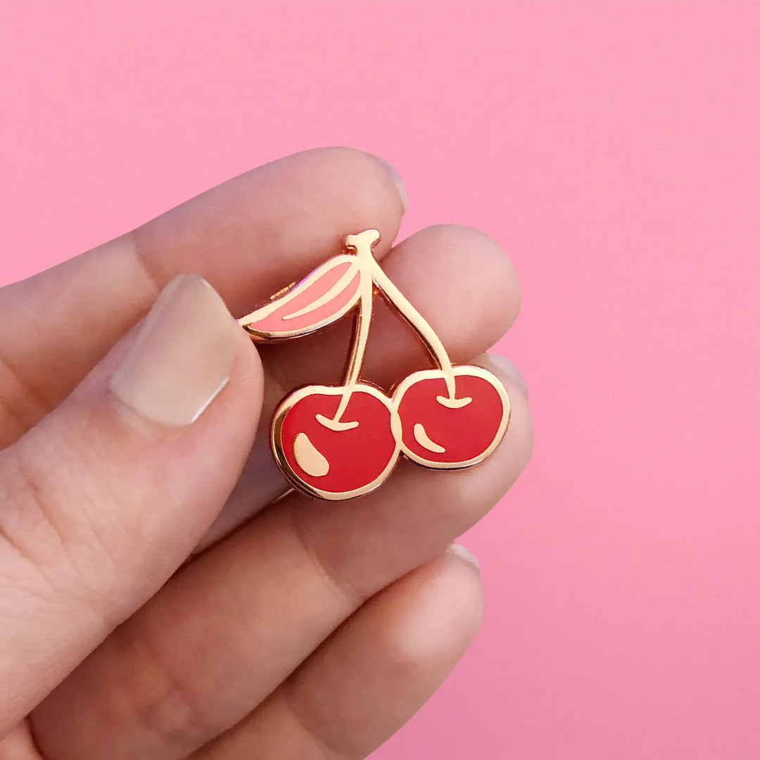 Pair of Lucky Cherries Enamel Pin