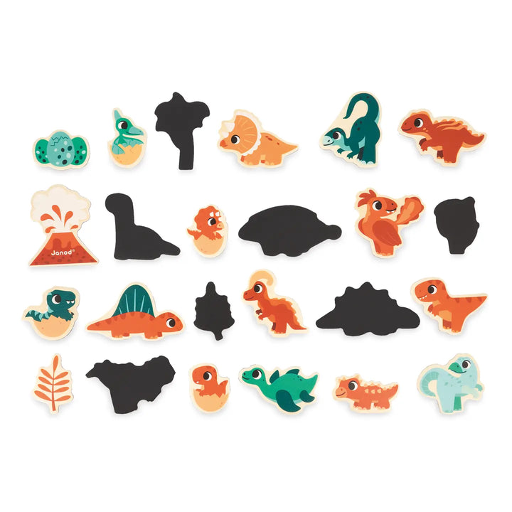 Wooden Dino Magnets - 24 Pieces