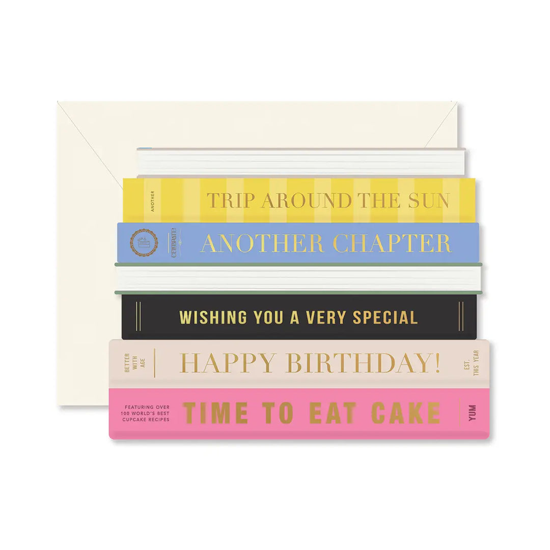 Birthday Books Die-Cut Card