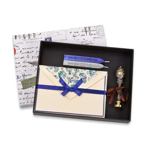 Florentine Note Card Writing Set - Mehndi Flower