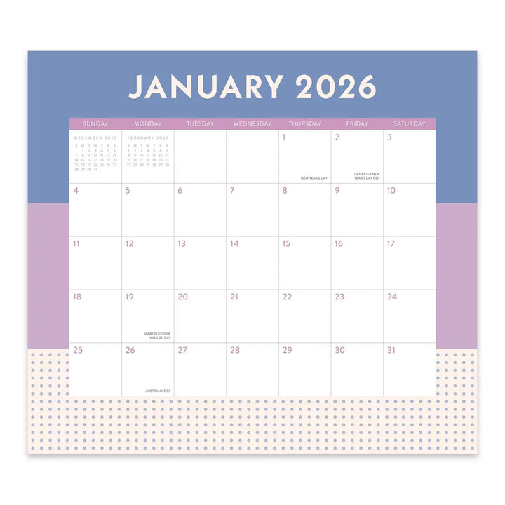 Color Block Magnetic Monthly Pad Calendar (Aug 2025 - Dec 2026)