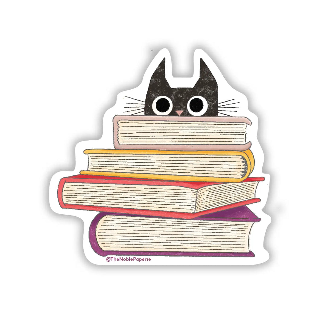 Cat Books Sticker