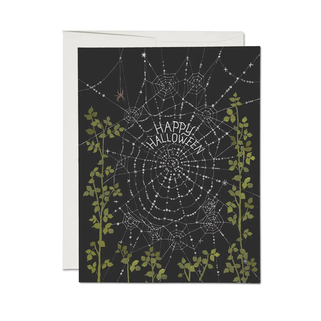 Delicate Spider Web Halloween Card